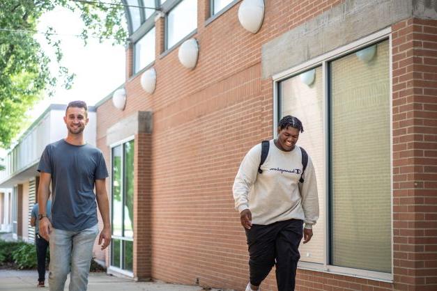 students walking